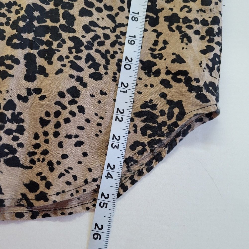 J Crew Shirt Womens Size‎ XS Leopard Print Linen Button-Up Style AJ423 Spring 20 - Picture 7 of 11